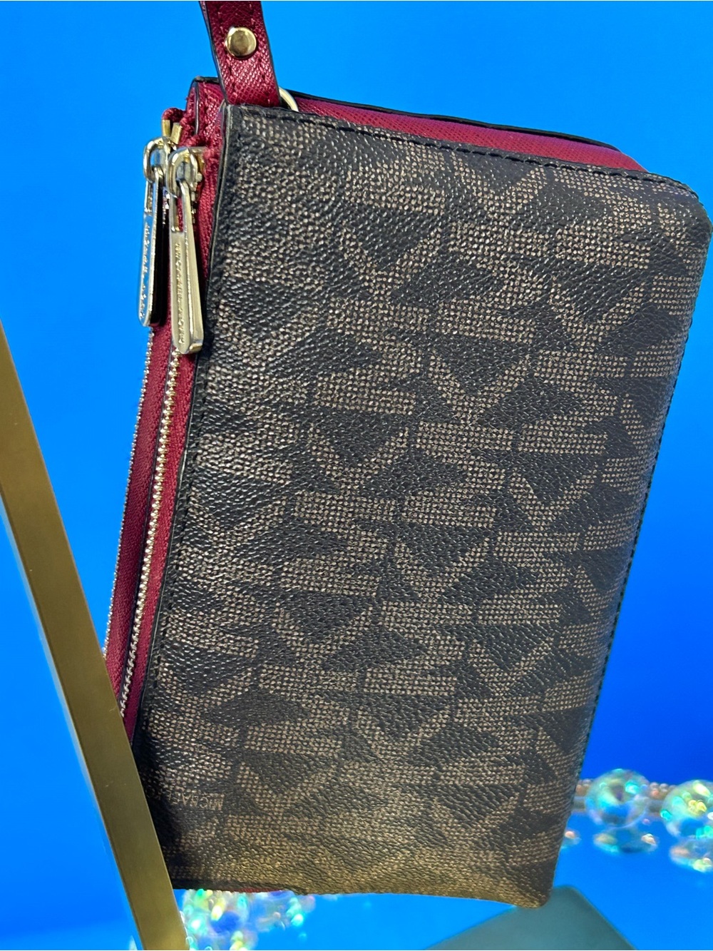 MICHAEL KORS Cherry Red Double-Zip Wristlet - Picture 13 of 13